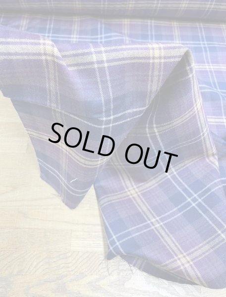 画像6: 生地：チェック柄100％ウール（紫／黄） (6)