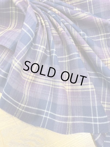 画像7: 生地：チェック柄100％ウール（紫／黄） (7)