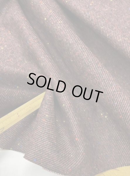 画像5: 生地:ウールナイロンアクリルポリ カラフルネップツイード(エンジ) (5)