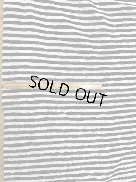 画像1: 生地：綿ポリエステルボーダー柄ニット（白／黒） (1)