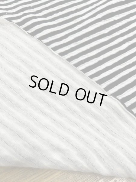 画像3: 生地：綿ポリエステルボーダー柄ニット（白／黒） (3)