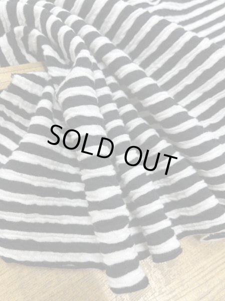 画像5: 生地：綿ポリエステルボーダー柄ニット（白／黒） (5)