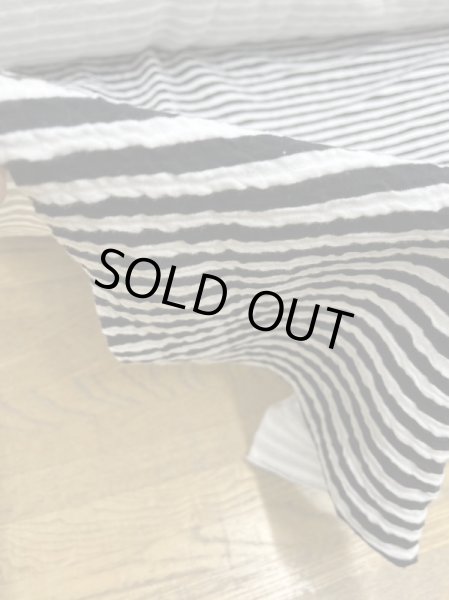 画像7: 生地：綿ポリエステルボーダー柄ニット（白／黒） (7)