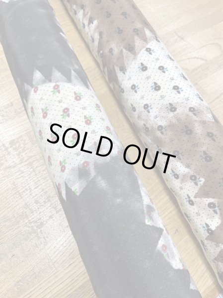 画像8: 生地：小花キルト柄プリントポリエステルデシン（クリーム／茶） (8)