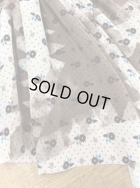 画像5: 生地：小花キルト柄プリントポリエステルデシン（クリーム／茶） (5)