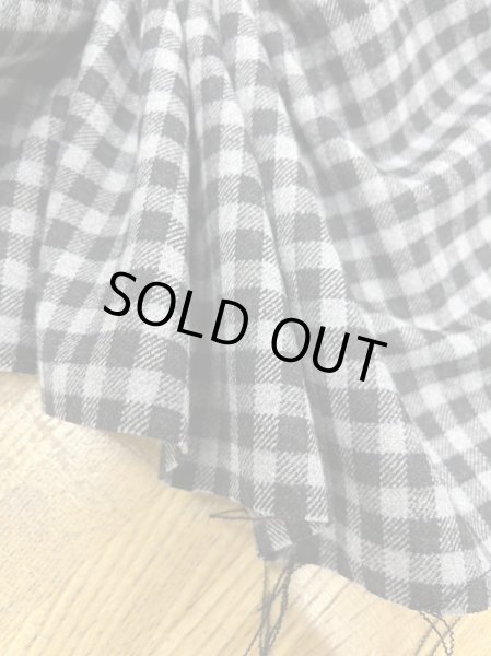 画像5: 生地:起毛ギンガムチェック柄ポリエステルストレッチ(グレー/黒) (5)
