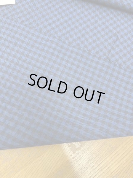 画像3: 生地:裏起毛ギンガムチェック柄ポリエステルストレッチ(青/紺) (3)