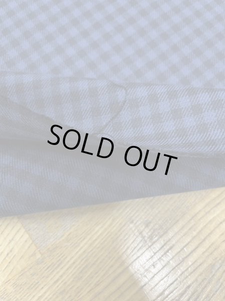 画像4: 生地:裏起毛ギンガムチェック柄ポリエステルストレッチ(青/紺) (4)