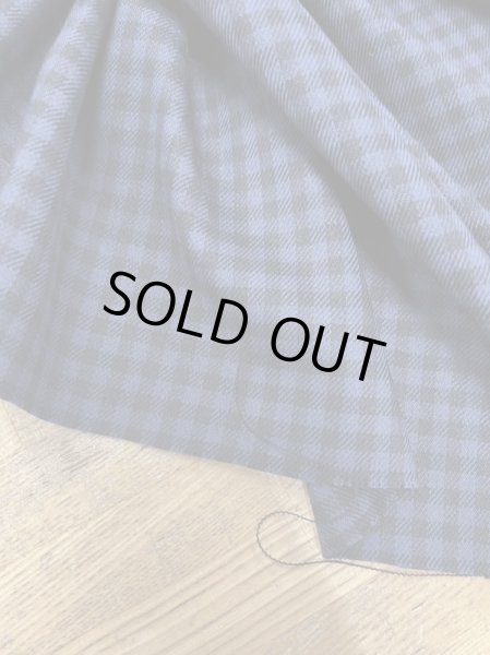 画像5: 生地:裏起毛ギンガムチェック柄ポリエステルストレッチ(青/紺) (5)