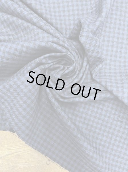画像6: 生地:裏起毛ギンガムチェック柄ポリエステルストレッチ(青/紺) (6)