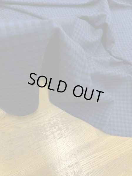 画像7: 生地:裏起毛ギンガムチェック柄ポリエステルストレッチ(青/紺) (7)