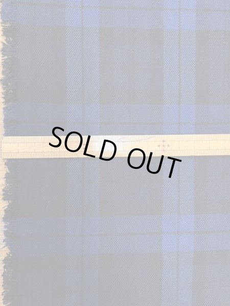 画像2: 生地:タータンチェック柄ポリエステルストレッチ(青/紺) (2)