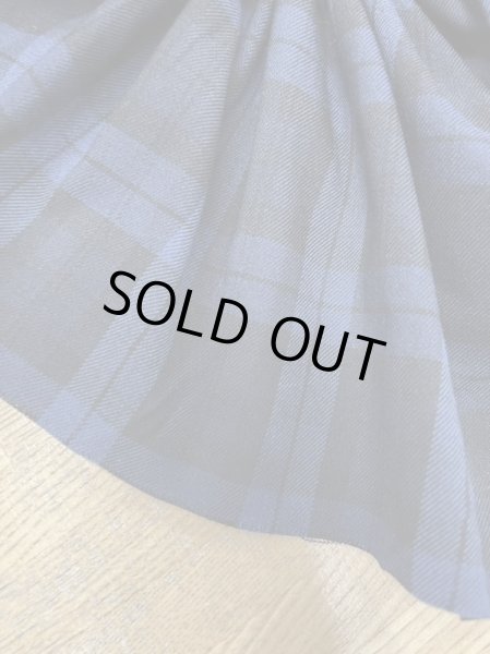 画像5: 生地:タータンチェック柄ポリエステルストレッチ(青/紺) (5)