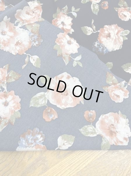 画像3: 生地:ポリエステル花柄プリント(紺/ピンク) (3)