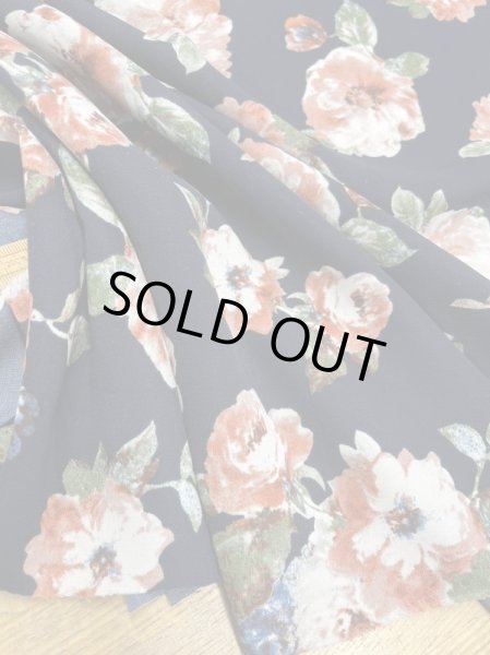 画像5: 生地:ポリエステル花柄プリント(紺/ピンク) (5)