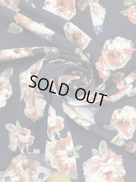 画像6: 生地:ポリエステル花柄プリント(紺/ピンク) (6)