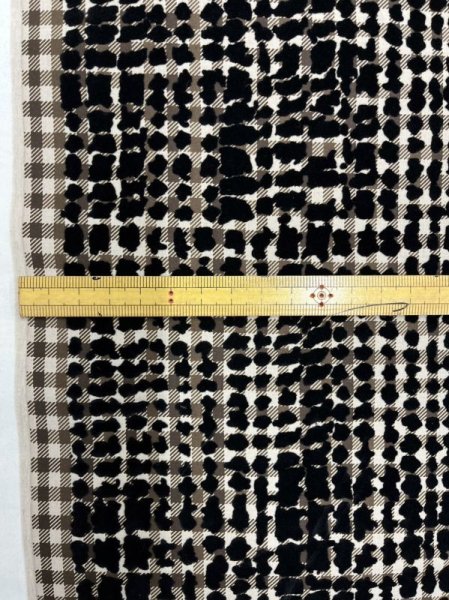 画像2: 生地:ギンガムチェック柄フロッキー加工(ベージュ/茶/黒) (2)