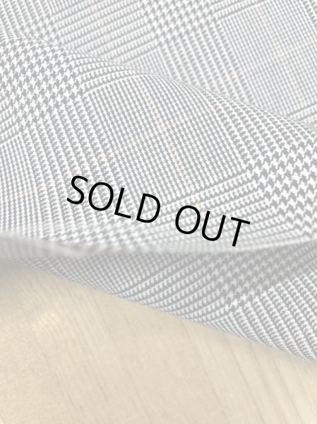 画像4: 生地:グレンチェック柄ポリエステル(グレー/黒)黄ライン (4)