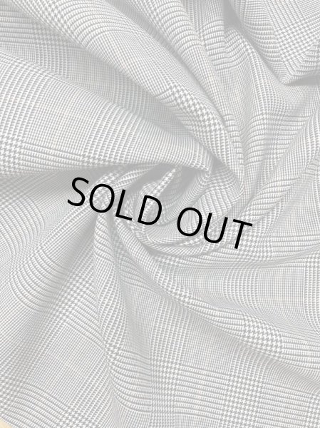 画像6: 生地:グレンチェック柄ポリエステル(グレー/黒)黄ライン (6)