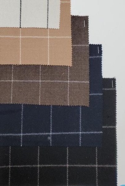 画像8: 生地:ウールナイロンポリウレタン 格子柄(茶/白) (8)