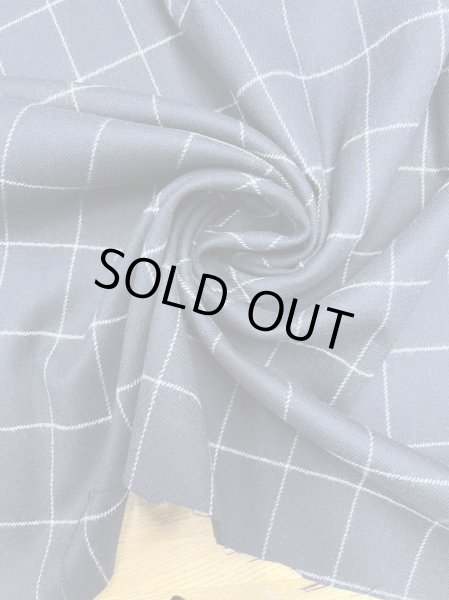 画像6: 生地:ウールナイロンポリウレタン 格子柄(紺/グレー) (6)