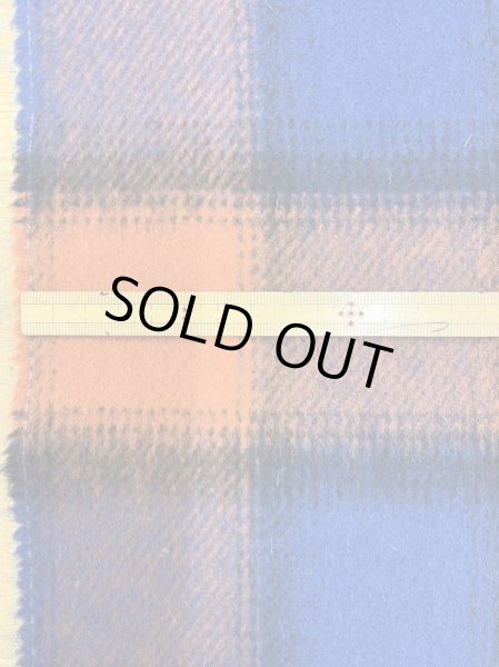 画像2: 生地:チェック柄ウールシャギーコート地(オレンジ/青) (2)