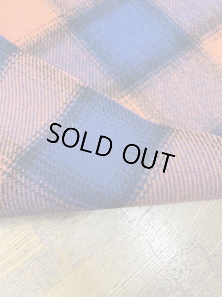 画像3: 生地:チェック柄ウールシャギーコート地(オレンジ/青) (3)