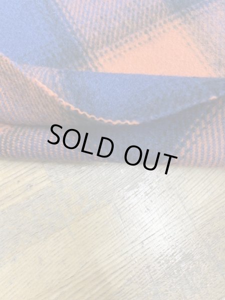 画像4: 生地:チェック柄ウールシャギーコート地(オレンジ/青) (4)