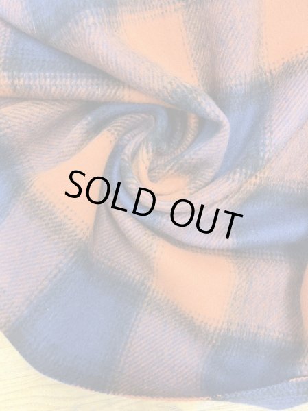 画像6: 生地:チェック柄ウールシャギーコート地(オレンジ/青) (6)