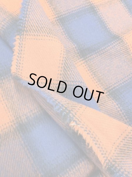 画像7: 生地:チェック柄ウールシャギーコート地(オレンジ/青) (7)