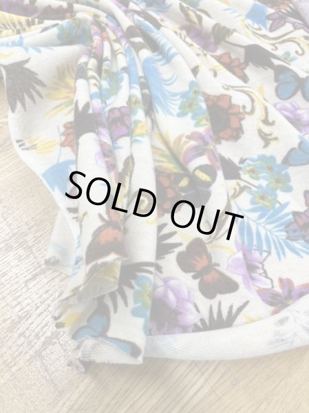 画像5: 生地:ポリ100%表起毛花柄プリントニット(クリーム地) (5)