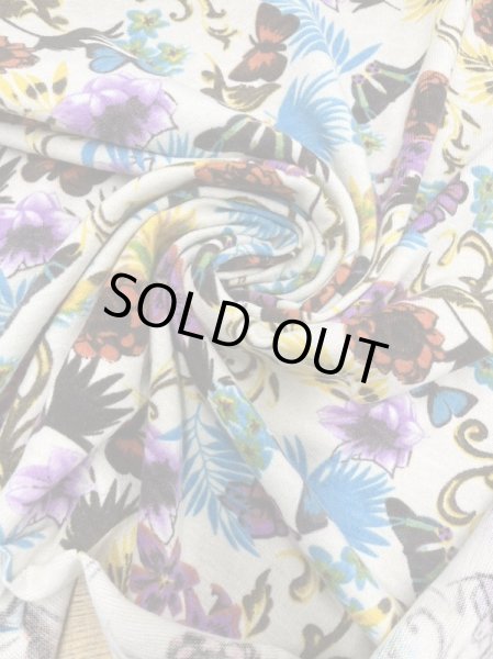 画像6: 生地:ポリ100%表起毛花柄プリントニット(クリーム地) (6)