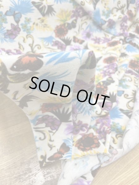 画像7: 生地:ポリ100%表起毛花柄プリントニット(クリーム地) (7)