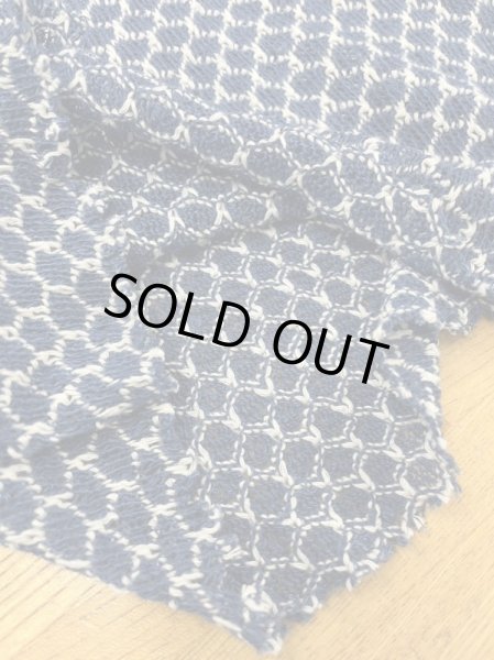 画像3: 生地:綿100%模様織りジャガード(ブルー/白) (3)