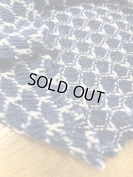 画像4: 生地:綿100%模様織りジャガード(ブルー/白) (4)