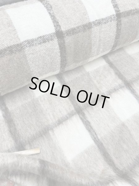 画像7: 生地:ビッグチェック柄ウールシャギー(茶系) (7)