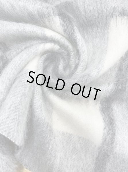 画像6: 生地:ビッグチェック柄ウールシャギー(グレー系) (6)