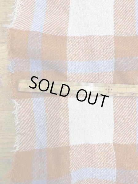 画像2: 生地:チェック柄ウールコットンざっくり編み縮み加工(オレンジ) (2)