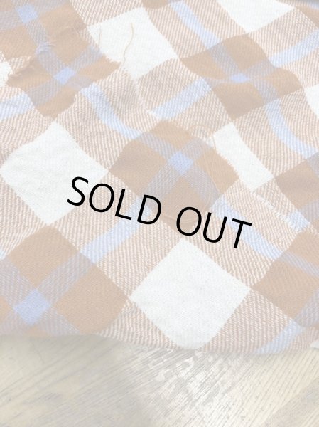 画像3: 生地:チェック柄ウールコットンざっくり編み縮み加工(オレンジ) (3)