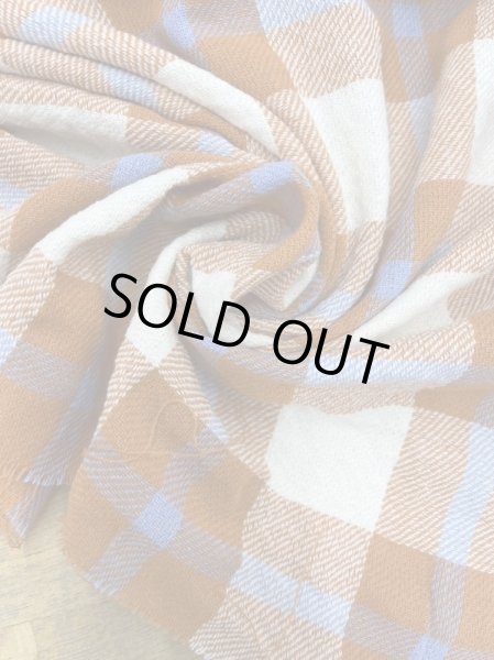 画像6: 生地:チェック柄ウールコットンざっくり編み縮み加工(オレンジ) (6)