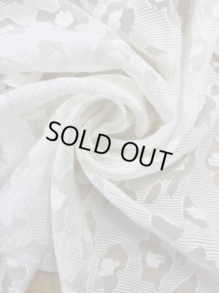 画像6: 生地:ポリエステル100%シアー花柄ボーダー(キナリ) (6)