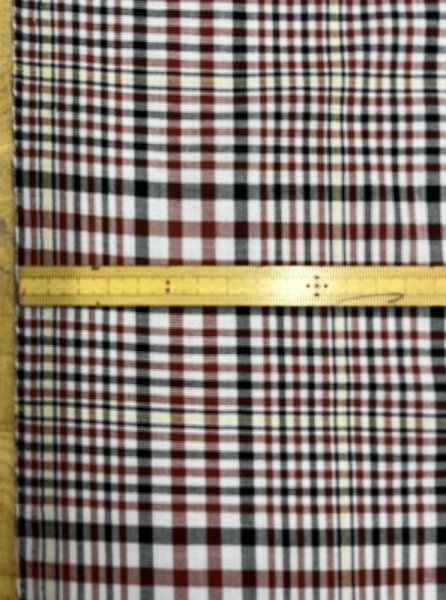 画像2: 生地:チェック柄薄手ウール(赤/紺) (2)