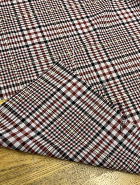 画像3: 生地:チェック柄薄手ウール(赤/紺) (3)