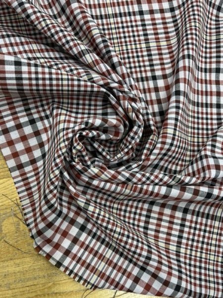 画像6: 生地:チェック柄薄手ウール(赤/紺) (6)