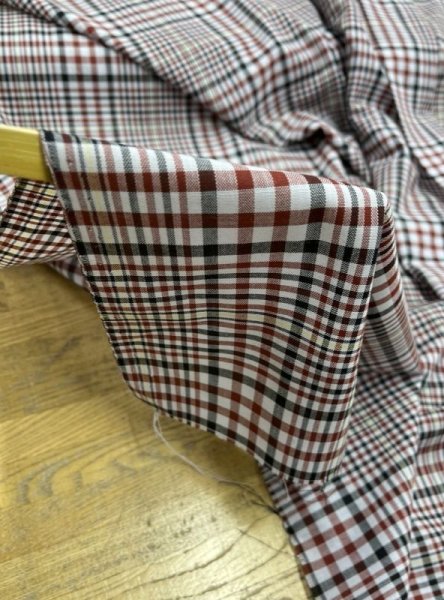 画像7: 生地:チェック柄薄手ウール(赤/紺) (7)