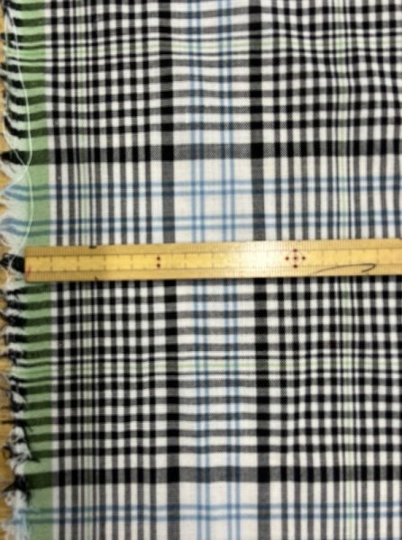 画像2: 生地:チェック柄薄手ウール(緑/紺) (2)