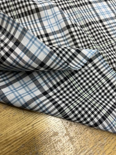 画像4: 生地:チェック柄薄手ウール(緑/紺) (4)