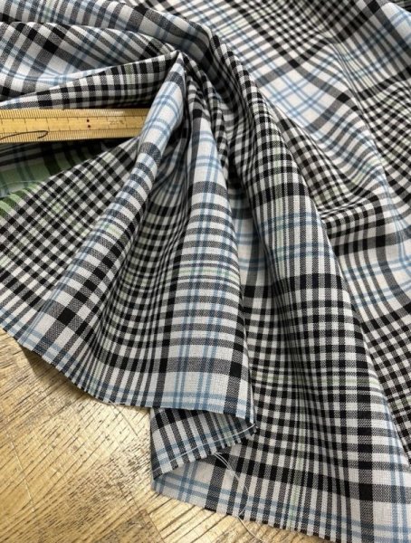 画像5: 生地:チェック柄薄手ウール(緑/紺) (5)