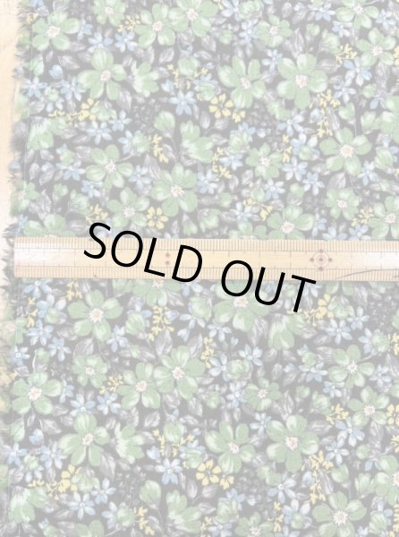 画像2: 生地:花柄綿100%(黒/緑) (2)