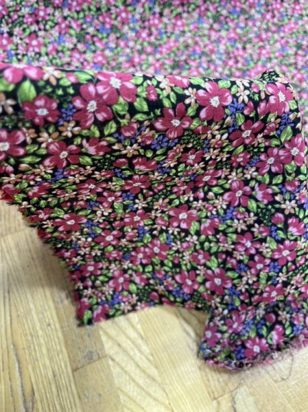 画像7: 生地:花柄綿100%(黒/ピンク) (7)